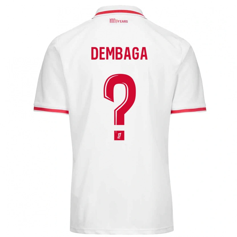 Danxen Män Boubakar Dembaga #0 Vit Röd Hemmatröja Matchtröjor 2024/25 Tröjor T-Tröja