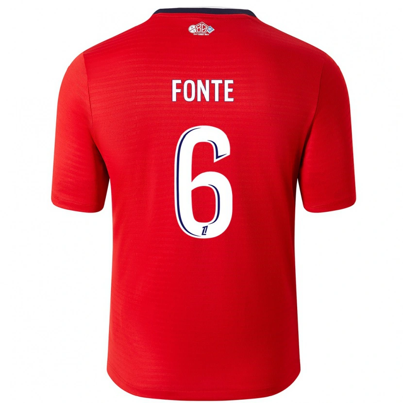 Danxen Män Jose Fonte #6 Röd Vit Hemmatröja Matchtröjor 2024/25 Tröjor T-Tröja