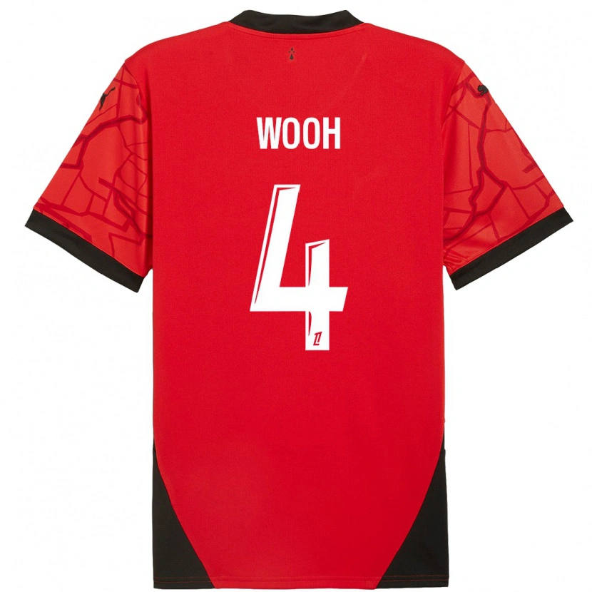 Danxen Män Christopher Wooh #4 Röd Svart Hemmatröja Matchtröjor 2024/25 Tröjor T-Tröja