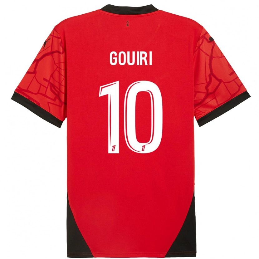 Danxen Män Amine Gouiri #10 Röd Svart Hemmatröja Matchtröjor 2024/25 Tröjor T-Tröja