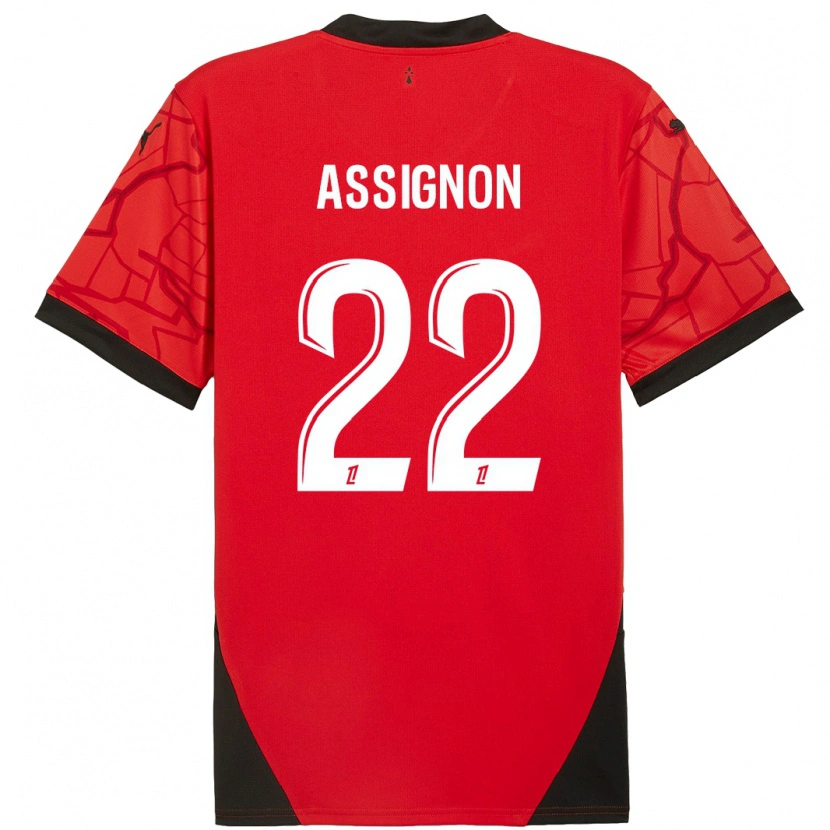 Danxen Män Lorenz Assignon #22 Röd Svart Hemmatröja Matchtröjor 2024/25 Tröjor T-Tröja