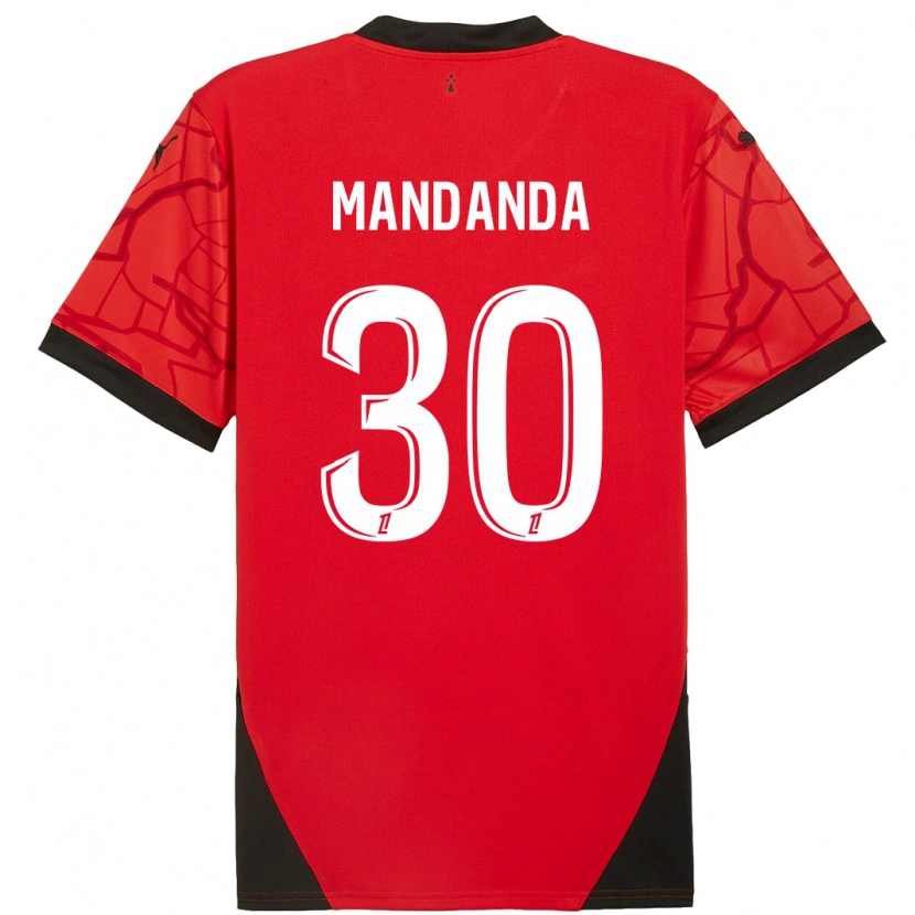 Danxen Män Steve Mandanda #30 Röd Svart Hemmatröja Matchtröjor 2024/25 Tröjor T-Tröja