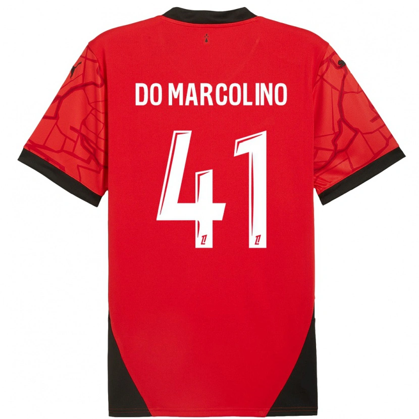 Danxen Män Alan Do Marcolino #41 Röd Svart Hemmatröja Matchtröjor 2024/25 Tröjor T-Tröja