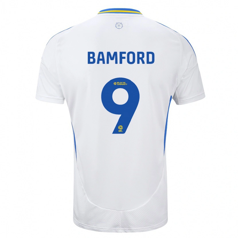 Danxen Män Patrick Bamford #9 Vit Blå Hemmatröja Matchtröjor 2024/25 Tröjor T-Tröja