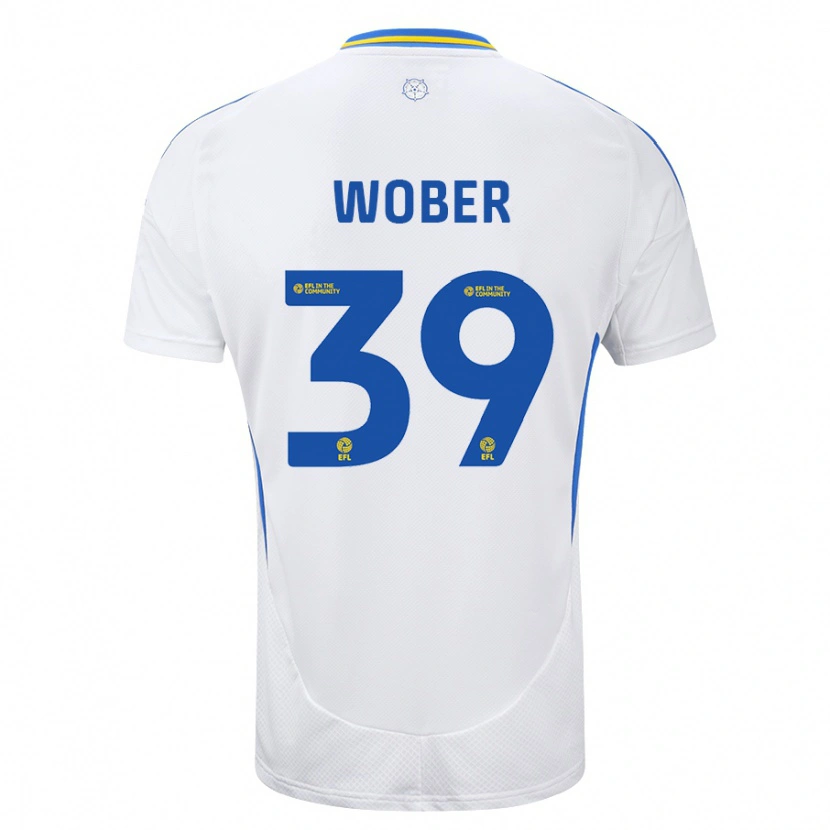 Danxen Män Maximilian Wöber #39 Vit Blå Hemmatröja Matchtröjor 2024/25 Tröjor T-Tröja