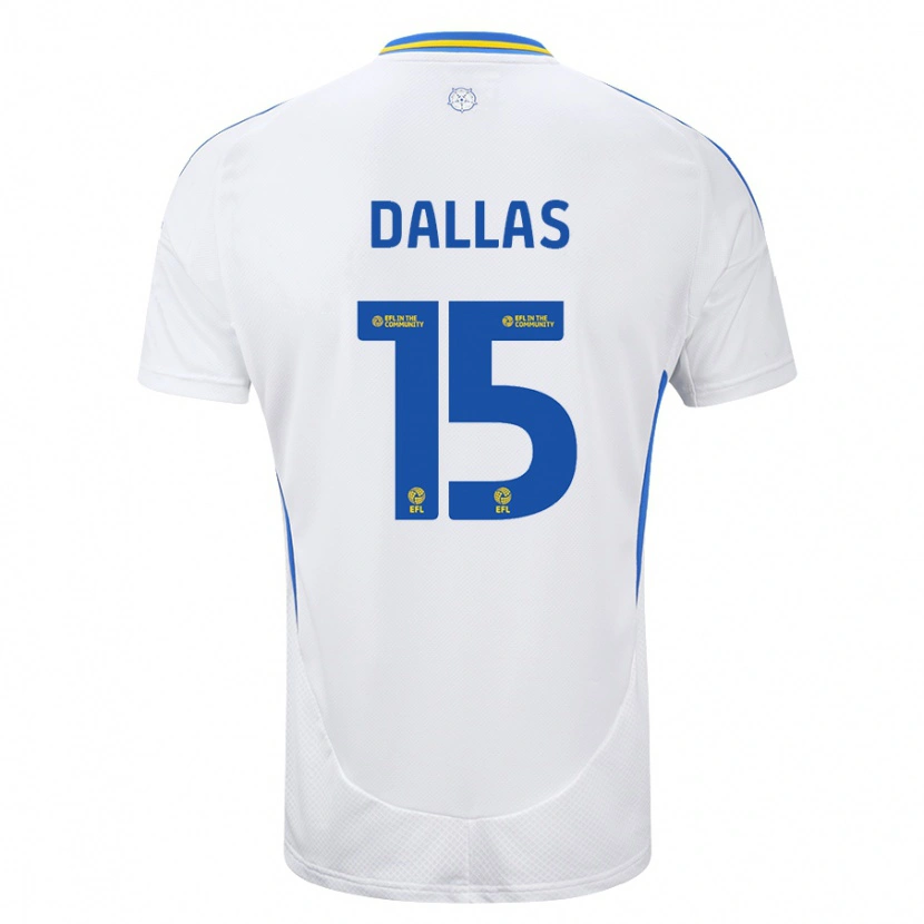 Danxen Män Stuart Dallas #15 Vit Blå Hemmatröja Matchtröjor 2024/25 Tröjor T-Tröja