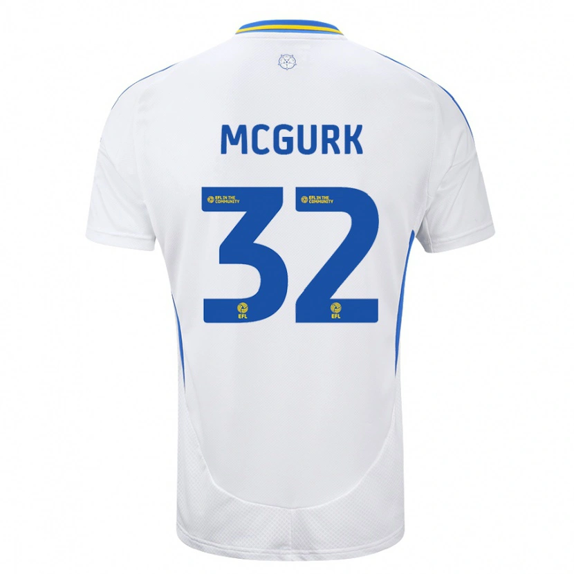 Danxen Män Sean Mcgurk #32 Vit Blå Hemmatröja Matchtröjor 2024/25 Tröjor T-Tröja