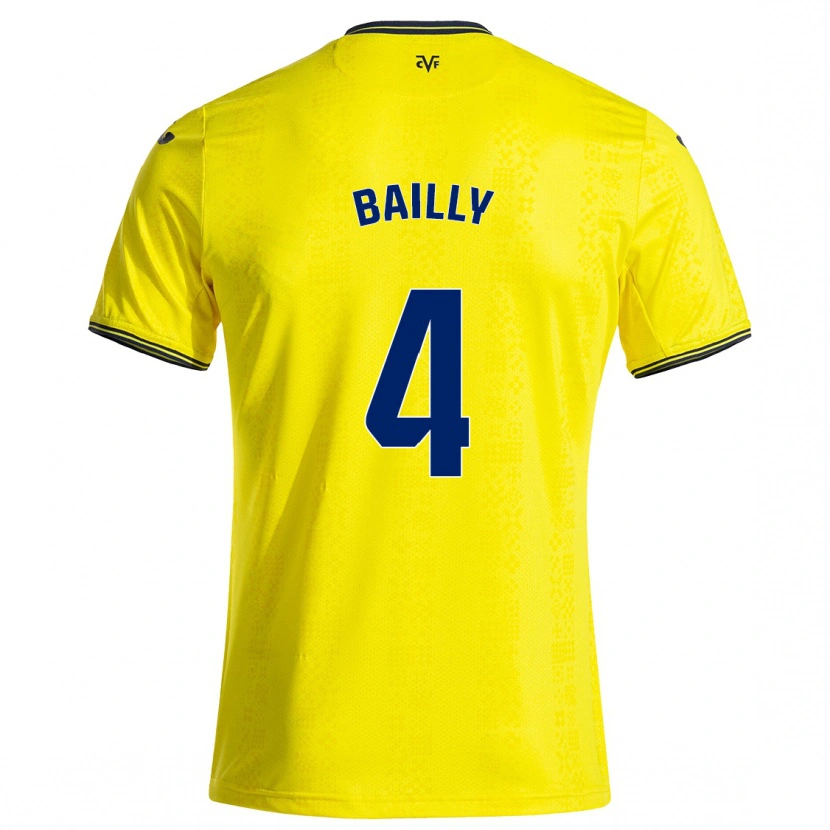 Danxen Män Eric Bailly #4 Gul Svart Hemmatröja Matchtröjor 2024/25 Tröjor T-Tröja