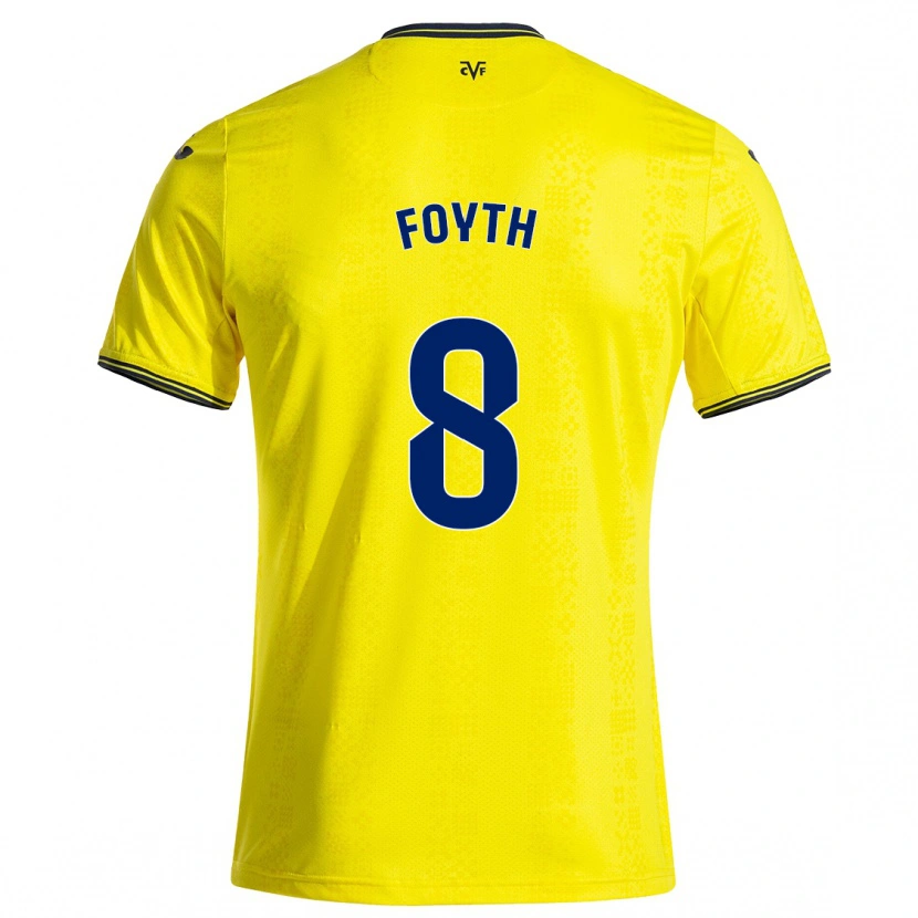 Danxen Män Juan Foyth #8 Gul Svart Hemmatröja Matchtröjor 2024/25 Tröjor T-Tröja