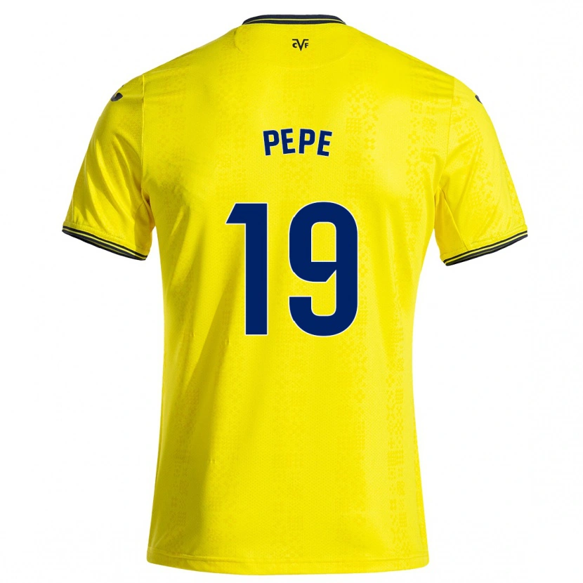 Danxen Män Nicolas Pépé #19 Gul Svart Hemmatröja Matchtröjor 2024/25 Tröjor T-Tröja