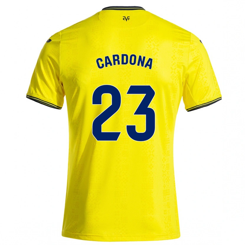 Danxen Män Sergi Cardona #23 Gul Svart Hemmatröja Matchtröjor 2024/25 Tröjor T-Tröja