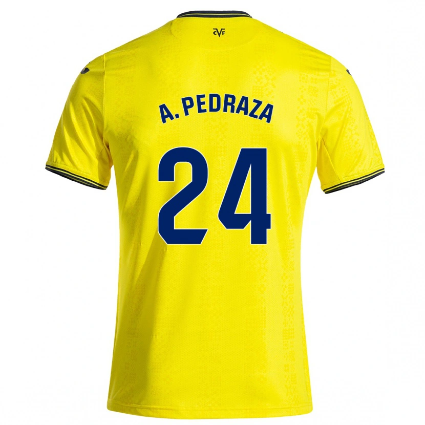 Danxen Män Alfonso Pedraza #24 Gul Svart Hemmatröja Matchtröjor 2024/25 Tröjor T-Tröja