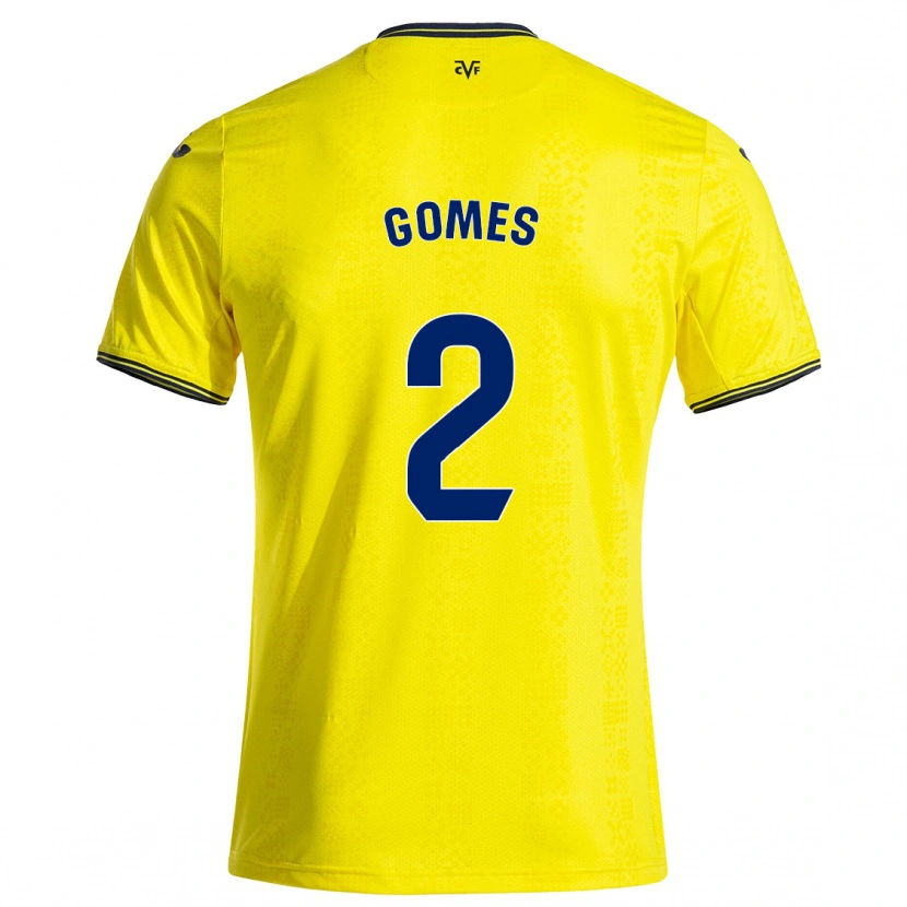 Danxen Män Vique Gomes #2 Gul Svart Hemmatröja Matchtröjor 2024/25 Tröjor T-Tröja