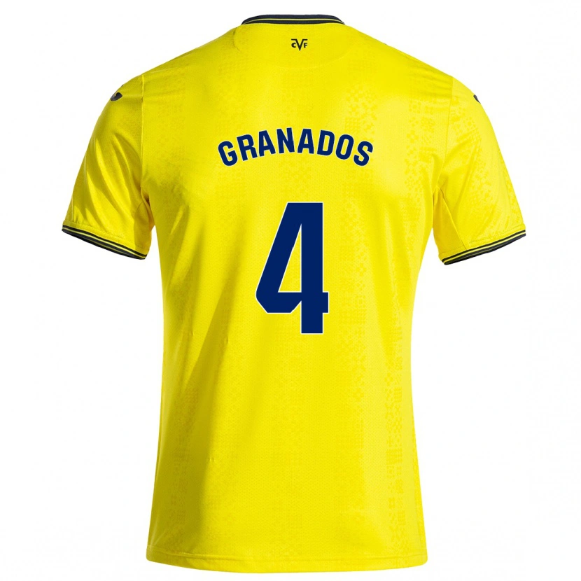 Danxen Män Carlos Granados #4 Gul Svart Hemmatröja Matchtröjor 2024/25 Tröjor T-Tröja