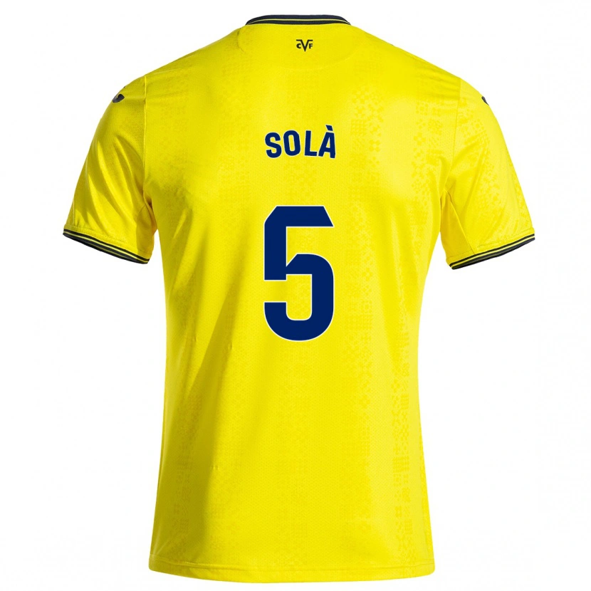 Danxen Män Arnau Solà #5 Gul Svart Hemmatröja Matchtröjor 2024/25 Tröjor T-Tröja