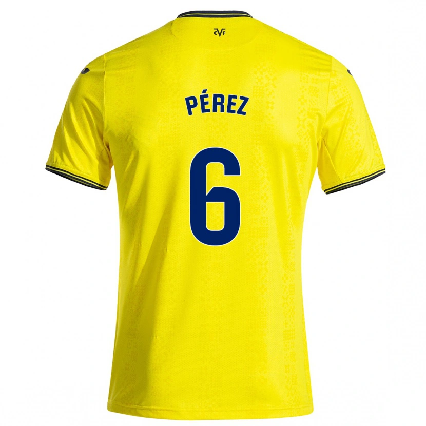 Danxen Män Hugo Pérez #6 Gul Svart Hemmatröja Matchtröjor 2024/25 Tröjor T-Tröja