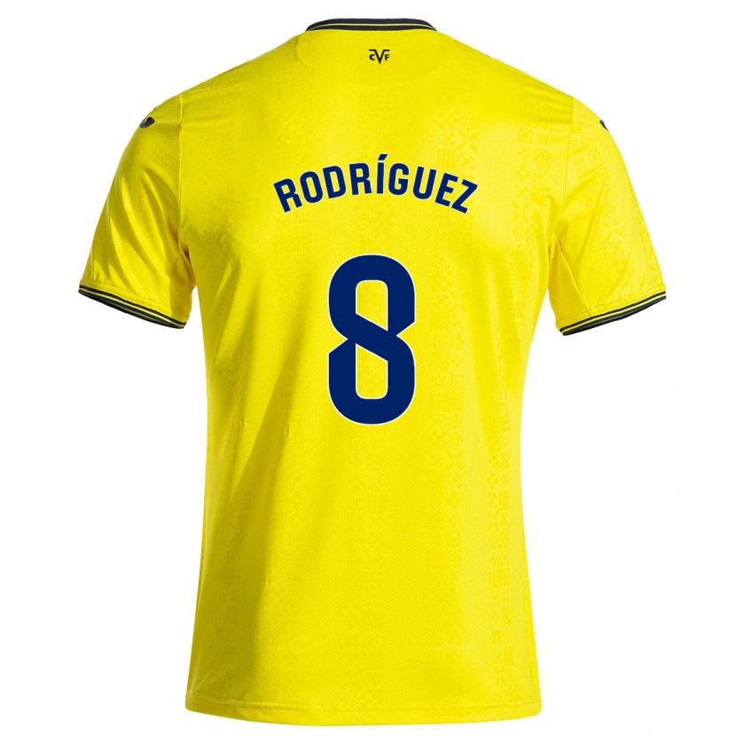 Danxen Män Unai Rodríguez #8 Gul Svart Hemmatröja Matchtröjor 2024/25 Tröjor T-Tröja