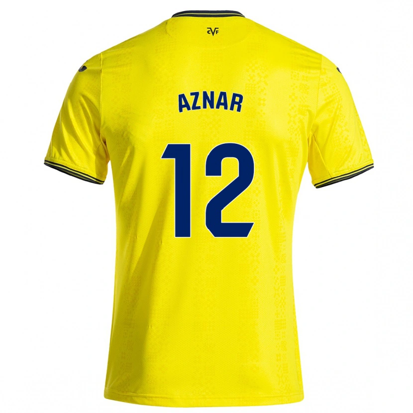 Danxen Män Javi Aznar #12 Gul Svart Hemmatröja Matchtröjor 2024/25 Tröjor T-Tröja