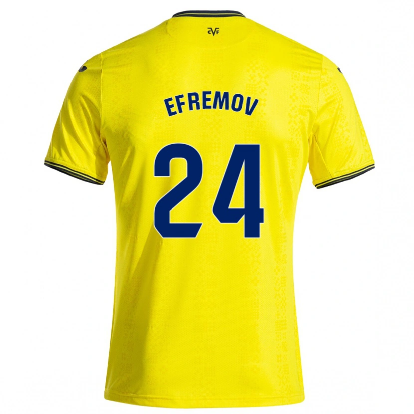 Danxen Män Anton Efremov #24 Gul Svart Hemmatröja Matchtröjor 2024/25 Tröjor T-Tröja