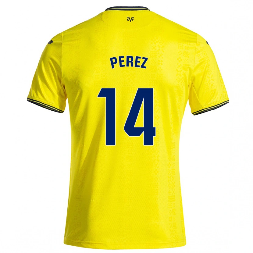 Danxen Män Nerea Pérez #14 Gul Svart Hemmatröja Matchtröjor 2024/25 Tröjor T-Tröja