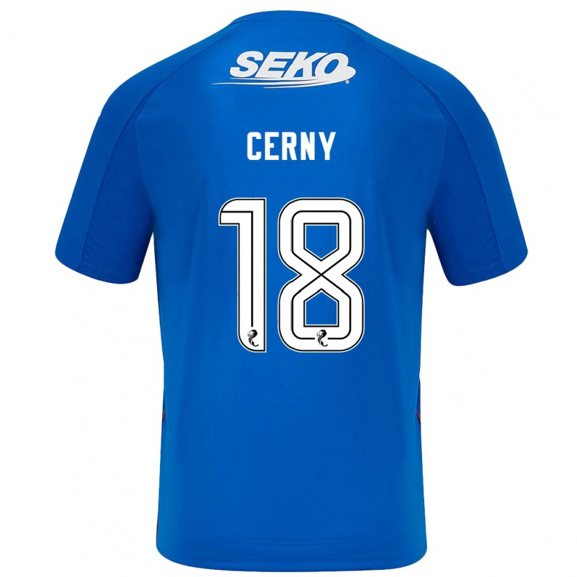 Danxen Män Vaclav Cerny #18 Mörkblå Hemmatröja Matchtröjor 2024/25 Tröjor T-Tröja