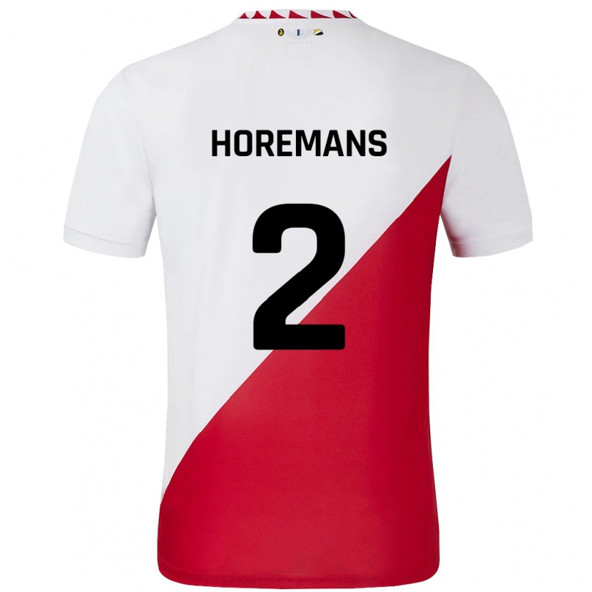 Danxen Män Siebe Horemans #2 Vit Röd Hemmatröja Matchtröjor 2024/25 Tröjor T-Tröja