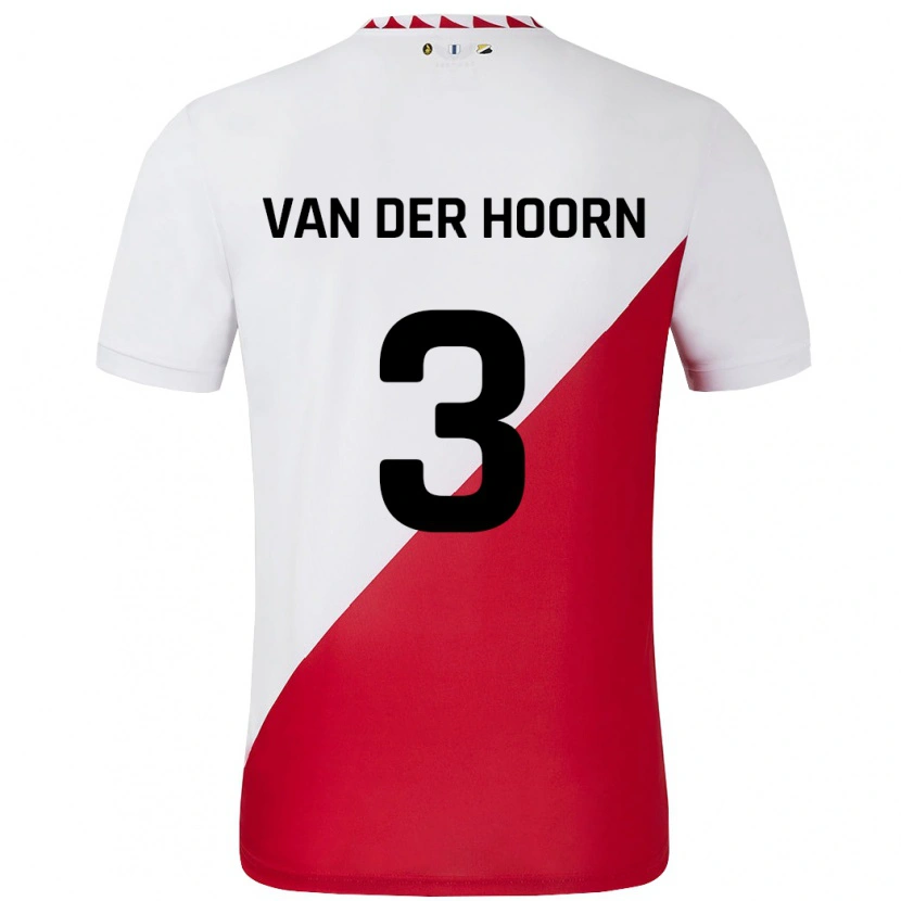 Danxen Män Mike Van Der Hoorn #3 Vit Röd Hemmatröja Matchtröjor 2024/25 Tröjor T-Tröja
