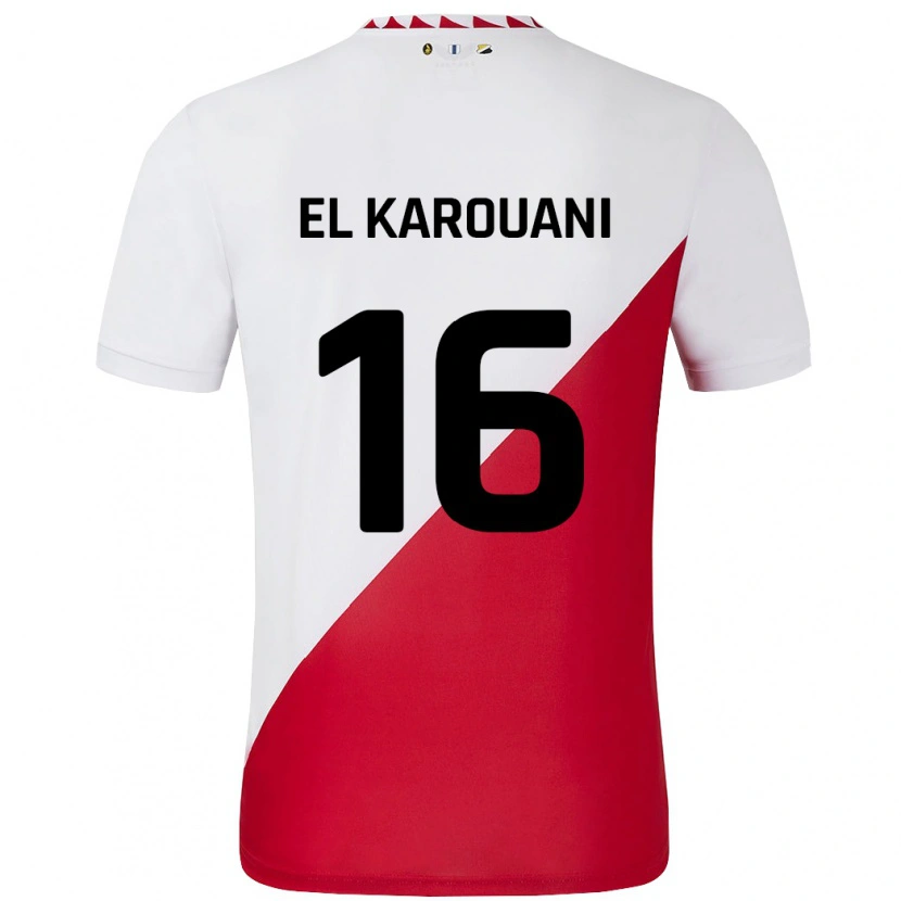 Danxen Män Souffian El Karouani #16 Vit Röd Hemmatröja Matchtröjor 2024/25 Tröjor T-Tröja