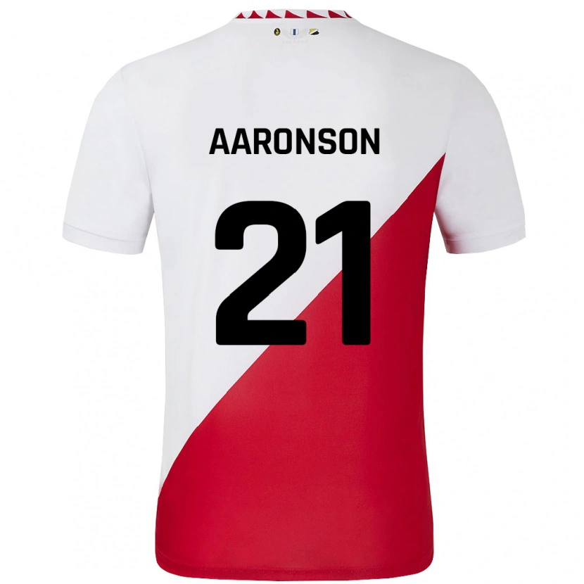 Danxen Män Paxten Aaronson #21 Vit Röd Hemmatröja Matchtröjor 2024/25 Tröjor T-Tröja