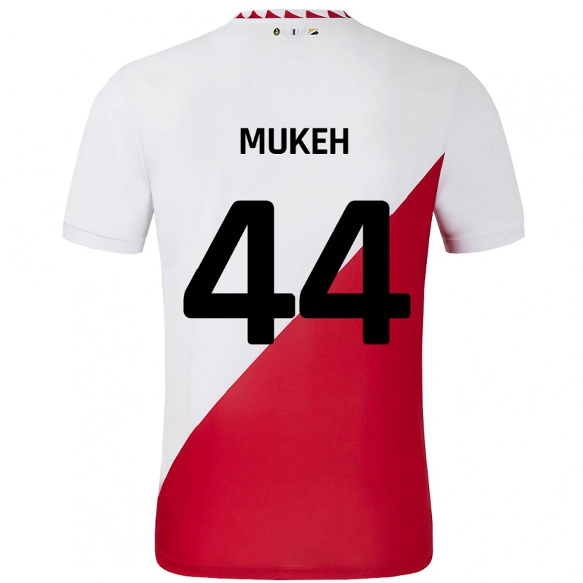 Danxen Män Joshua Mukeh #44 Vit Röd Hemmatröja Matchtröjor 2024/25 Tröjor T-Tröja