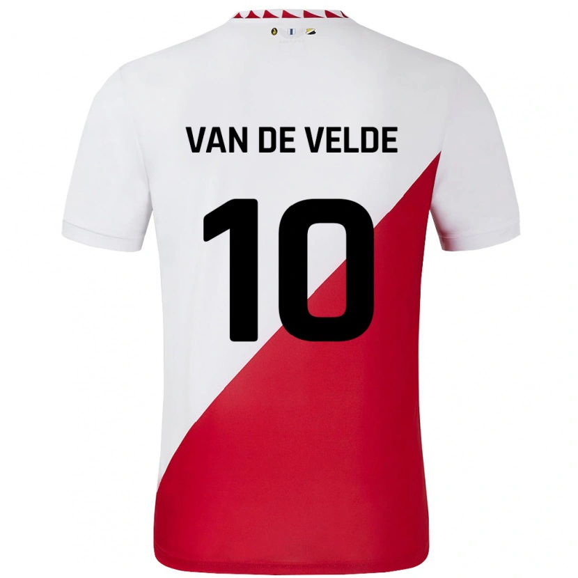 Danxen Män Senne Van De Velde #10 Vit Röd Hemmatröja Matchtröjor 2024/25 Tröjor T-Tröja
