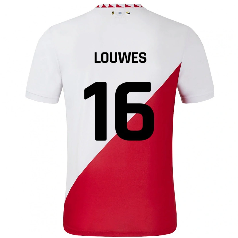 Danxen Män Puck Louwes #16 Vit Röd Hemmatröja Matchtröjor 2024/25 Tröjor T-Tröja