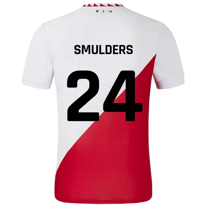 Danxen Män Anniek Smulders #24 Vit Röd Hemmatröja Matchtröjor 2024/25 Tröjor T-Tröja