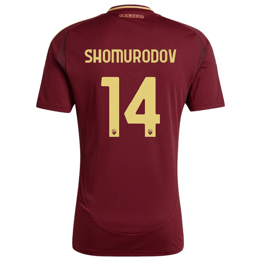 Danxen Män Eldor Shomurodov #14 Rött Brunt Guld Hemmatröja Matchtröjor 2024/25 Tröjor T-Tröja