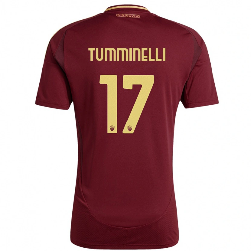 Danxen Män Gianmarco Tumminelli #17 Rött Brunt Guld Hemmatröja Matchtröjor 2024/25 Tröjor T-Tröja