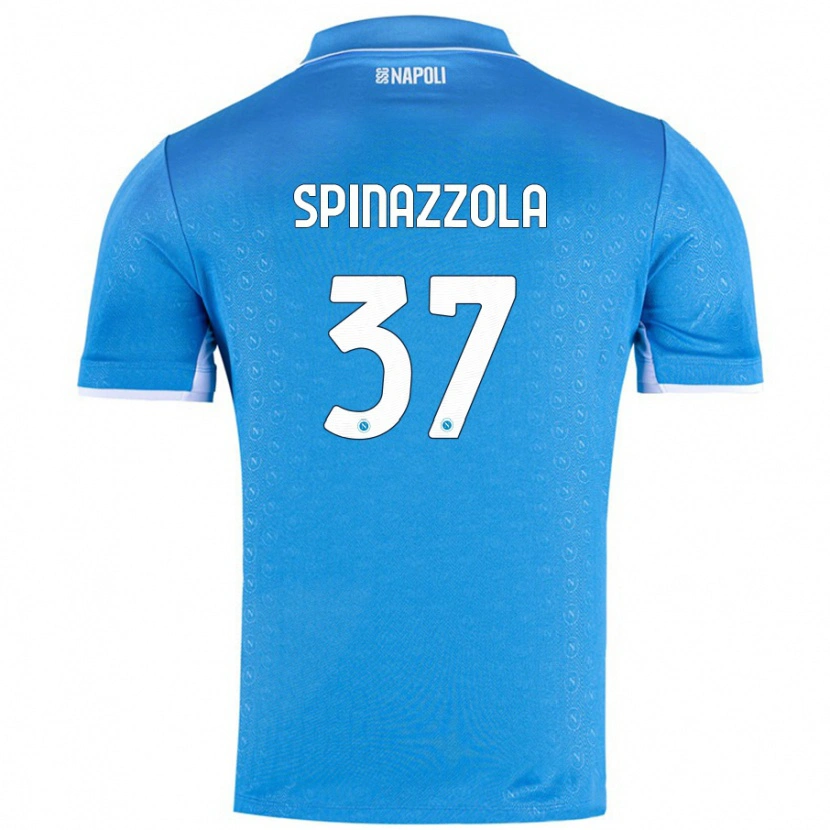 Danxen Män Leonardo Spinazzola #37 Himmelsblå Hemmatröja Matchtröjor 2024/25 Tröjor T-Tröja