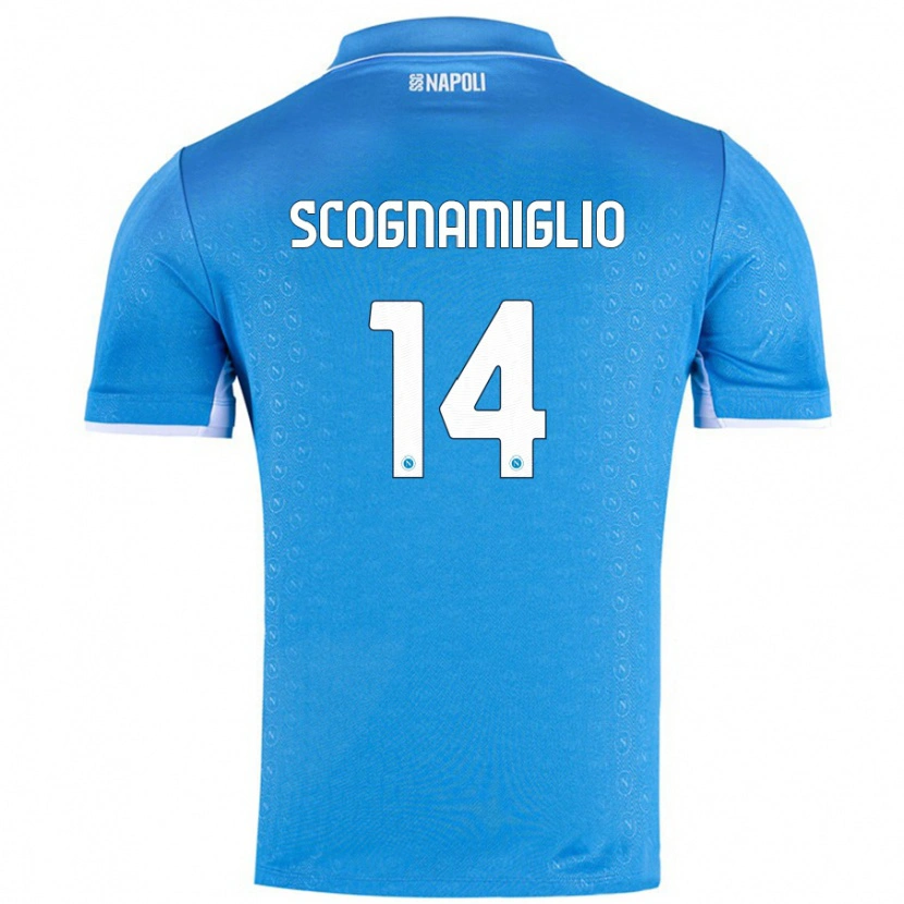 Danxen Män Fabio Scognamiglio #14 Himmelsblå Hemmatröja Matchtröjor 2024/25 Tröjor T-Tröja