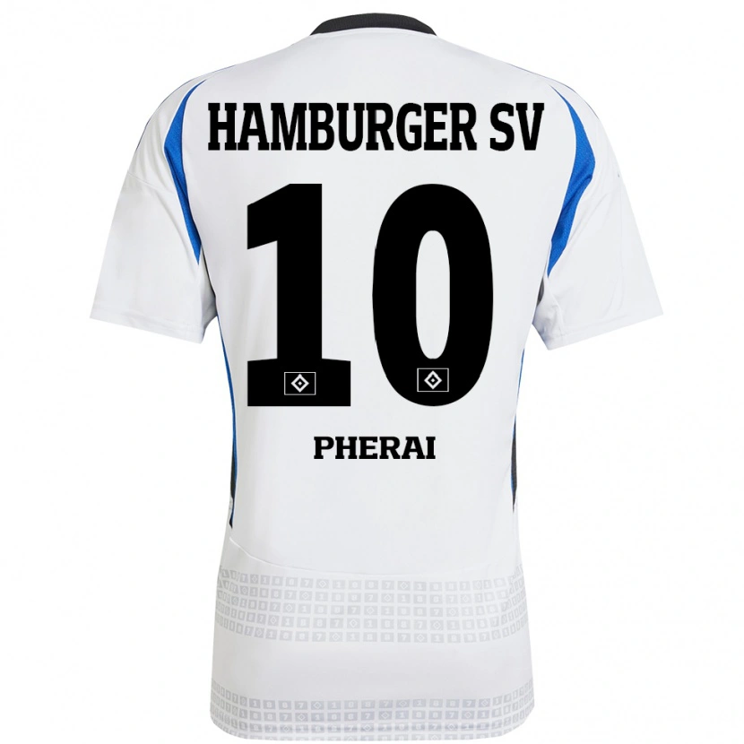 Danxen Män Immanuel Pherai #10 Vit Blå Hemmatröja Matchtröjor 2024/25 Tröjor T-Tröja