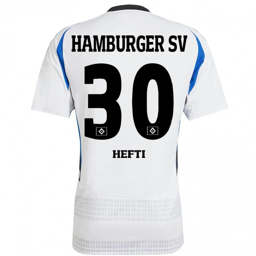 Danxen Män Silvan Hefti #30 Vit Blå Hemmatröja Matchtröjor 2024/25 Tröjor T-Tröja