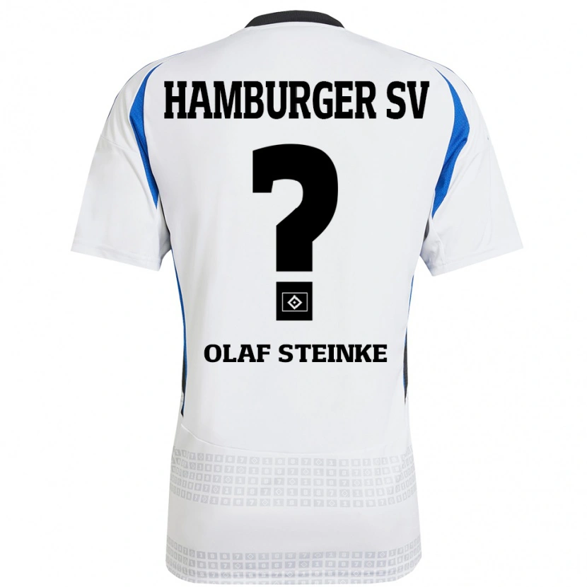 Danxen Män Eric Olaf Steinke #0 Vit Blå Hemmatröja Matchtröjor 2024/25 Tröjor T-Tröja