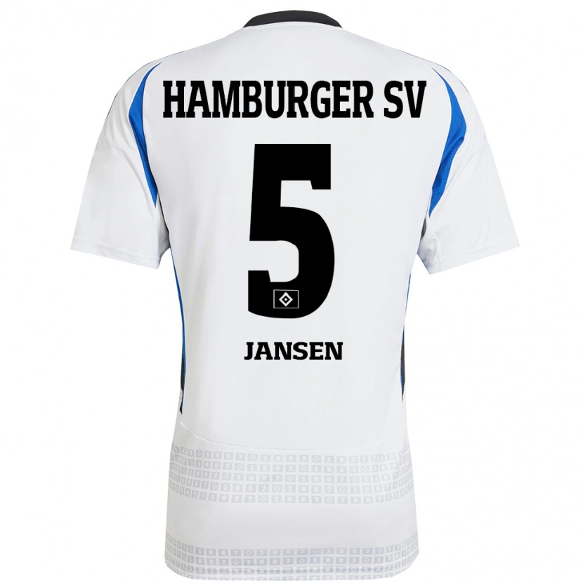 Danxen Män Marcell Jansen #5 Vit Blå Hemmatröja Matchtröjor 2024/25 Tröjor T-Tröja