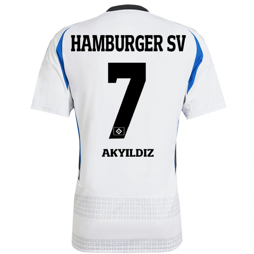 Danxen Män Liam Akyildiz #7 Vit Blå Hemmatröja Matchtröjor 2024/25 Tröjor T-Tröja