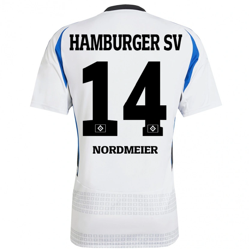 Danxen Män Quentin Nordmeier #14 Vit Blå Hemmatröja Matchtröjor 2024/25 Tröjor T-Tröja