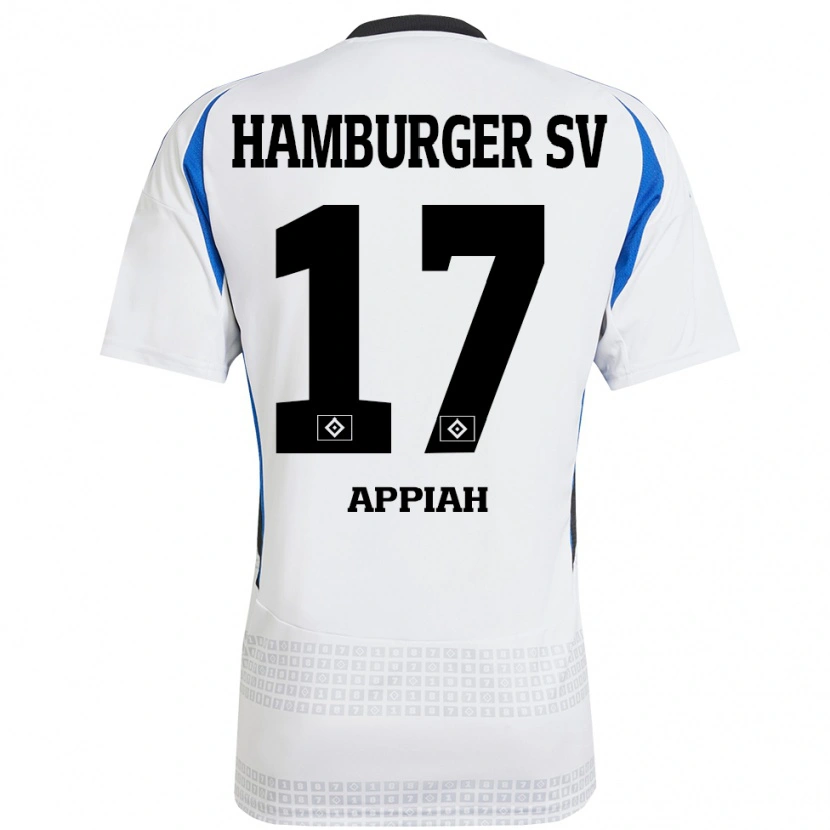 Danxen Män Emmanuel Appiah #17 Vit Blå Hemmatröja Matchtröjor 2024/25 Tröjor T-Tröja