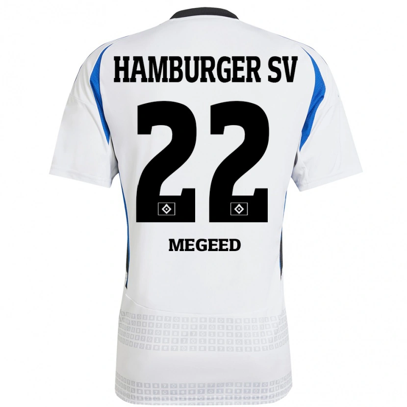 Danxen Män Omar Megeed #22 Vit Blå Hemmatröja Matchtröjor 2024/25 Tröjor T-Tröja