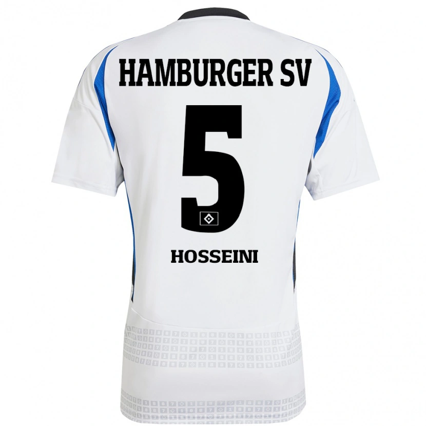 Danxen Män Reza Hosseini #5 Vit Blå Hemmatröja Matchtröjor 2024/25 Tröjor T-Tröja