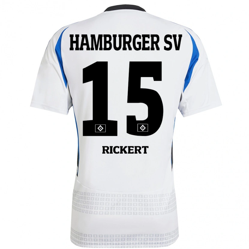 Danxen Män Manja Rickert #15 Vit Blå Hemmatröja Matchtröjor 2024/25 Tröjor T-Tröja