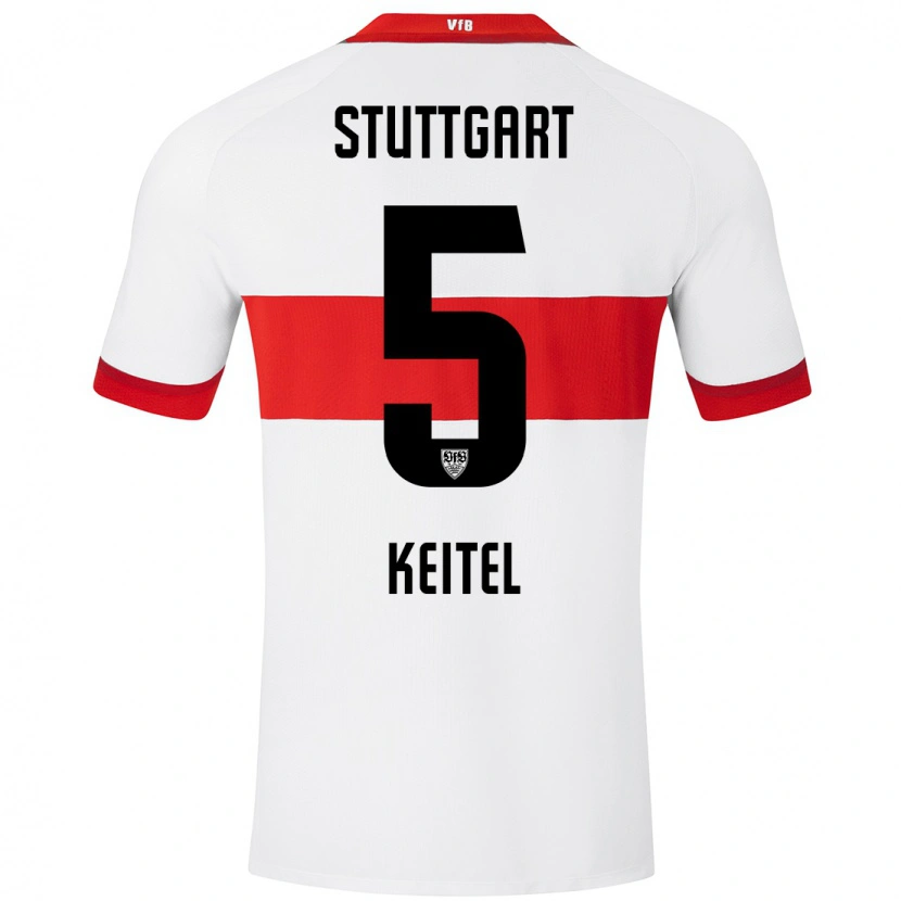 Danxen Män Yannik Keitel #5 Vit Röd Hemmatröja Matchtröjor 2024/25 Tröjor T-Tröja