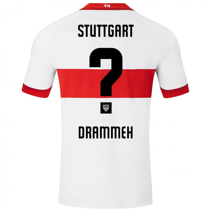 Danxen Män Mohamed Drammeh #0 Vit Röd Hemmatröja Matchtröjor 2024/25 Tröjor T-Tröja
