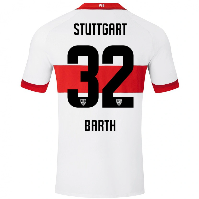 Danxen Män Tom Barth #32 Vit Röd Hemmatröja Matchtröjor 2024/25 Tröjor T-Tröja